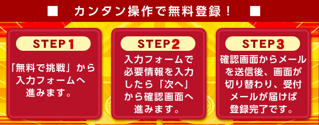 簡単操作で登録できる